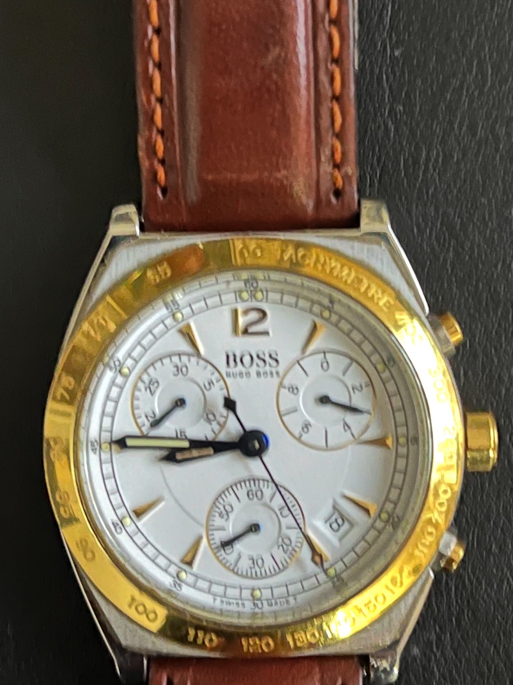 BOSS Brown Leather Men's Chronograph Watch
